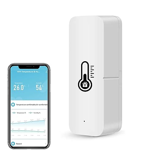 Wifi Thermometer Hygrometer Innen, Mini Thermometer Raumthermometer Mit App Fernbedienung, Temperatur Luftfeuchtigkeitmessgerät Mit Datenspeicherung F