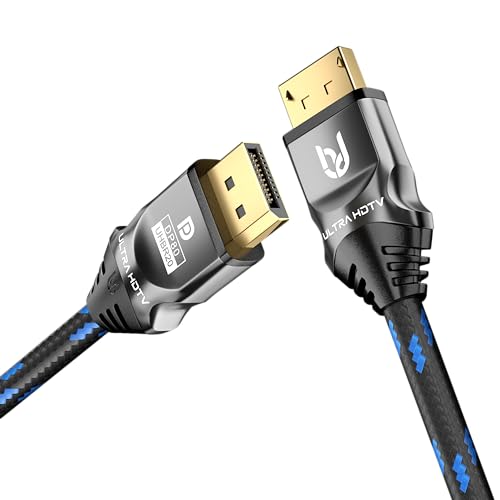 Ultra Hdtv Cavo Dp 2.1 1,5 M - Da Dp A Dp - 8K A 60 Hz, 4K A 60 Hz/144 Hz/120 Hz, 5K A 60 Hz, 2K A 165 Hz/240 Hz - Ideale Per Giochi E Applicazioni Pr