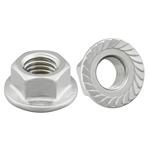 Dsm-Verbindungstechnik Dado Flangiato Con Dentatura Di Bloccaggio Secondo Din 6923/Acciaio Inox A2, V2A/Dado Esagonale Con Flangia E Dentatura Di Bloc