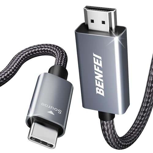 Benfei Cavo Usb C A Hdmi 4,5M (4K@60Hz, 2K@165Hz), Cavo Usb Tipo C A Hdmi [Compatibile Con Thunderbolt 3/4] Per Iphone 15 Pro/Max, Macbook Pro/Air 202