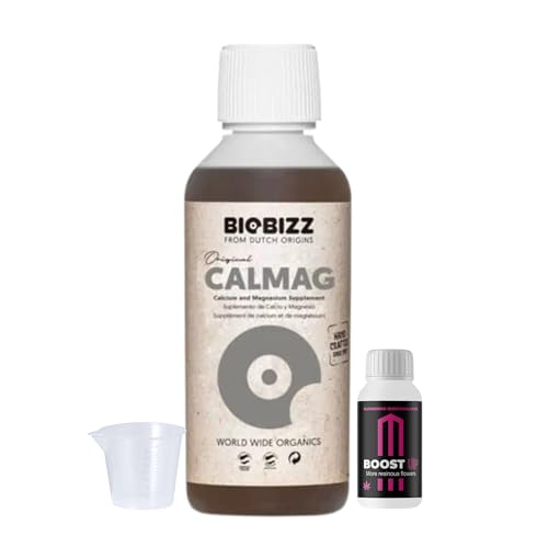 Growmania Cal Mag Di Biobizz 250 Ml + Campione Boost Up Nutrients + Misurino | Integratore Di Calcio E Magnesio | Per Piccole Piantagioni E Colture In