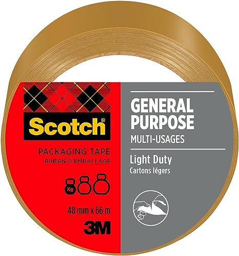 Scotch Nastro Per Uso Generico, Marrone, 48 Mm X 66 M, 1 Rotolo/Confezione - Nastro Adesivo Di Qualità Per Chiudere Scatole, Cartoni E Pacchi