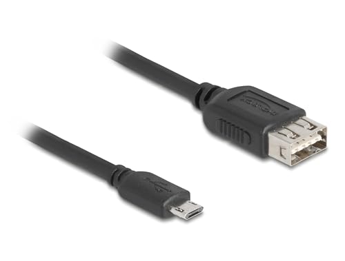 Delock 81516 Cavo Usb Usb 2.0 0,2 M Micro-Usb B Usb A Nero