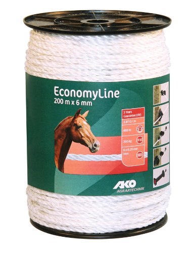 Kerbl Ako Fencing Corda Economyline, 200 M, 6 Mm, Bianco, 6 X 0,2 Mm Niro