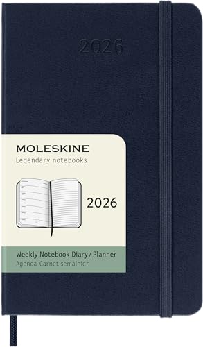 Moleskine Weekly Planner, Agenda Settimanale 2026 12 Mesi Con Spazio Per Note, Con Copertina Rigida E Chiusura Elastica, Formato Pocket 9X14, Colore B