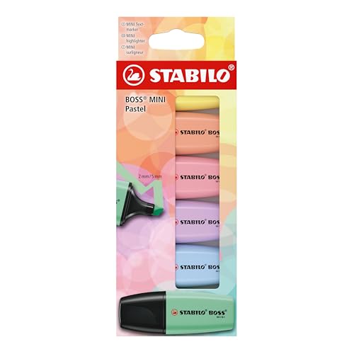 Stabilo Boss Mini Pastel - Evidenziatore - Astuccio Da 6 - Colori Assortiti