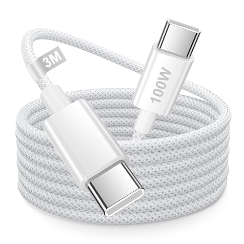 Cavo Usb Type-C 3 Metri, 100W Cavo Usb C Usb C Nylon Cavo Type C To Type C Ricarica Rapida Cavetto Tipo C Filo Caricatore Per Iphone 15 16 Pro Max/Plu