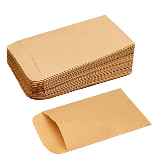 Feedal Buste Di Carta Kraft Da 100 Pezzi, Buste Piccole, Buste Di Semi Marroni Mini Buste Di Carta Kraft Per Monete E Piccole Parti Per L'Imballaggio 