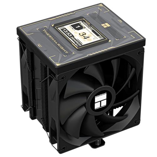 Thermalright Burst Assassin 120 Vision Black Cpu Air Cooler – Ips 2,4" Square Rotatable Display, 120 Mm Avanti E Indietro Fan Design, Supporto Intel L