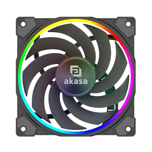 Akasa Soho Ar12 Reverse Blade, 120 Mm Case Fan With Reverse Flow, Addressable Rgb Mhd Bearing Pc Cooler, 4Pin Pwm Silent Fan Under 31.6 Db(A) & Airflo