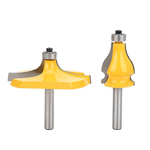 Router Bit, 2Pcs 8Mm Shank Handrail And Table Router Bit Set Yg6 Alloy Cutter Head With Bearing Woodworking Milling Cutter