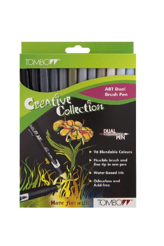 Tombow Fasermaler Dual Brush Pen Abt, 12Er-Set, Grautöne