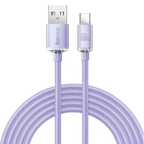 Baseus Crystal Shine Series Fast Charging Data Cavo Usb Type A To Usb Type C 100 W 2 M Viola (Cajy000505)