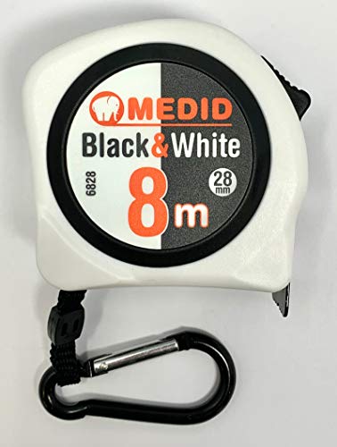 Medid - 6828 - Misura A Nastro Bianco Nero E Bianco, 8 M, 28 Mm