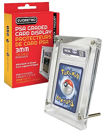 Espositore Per Carte In Acrilico Compatibile Con Carte Pokemon Psa – Confezione Da 1 Con Protezione Uv, Senza Acidi E Supporto In Metallo!