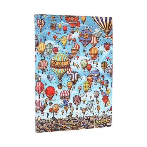 Paperblanks | 2026 Festival Delle Mongolfiere | Pierre Detective | 18 Mesi Flexis | Midi | Orizzontale | Chiusura Con Fascia Elastica | 224 Pg | 80 Gs