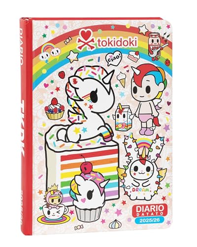 Tokidoki - Diario Scuola 2025-2026, Agenda Giornaliera 12 Mesi Per Bambine E Ragazze, Con Copertina Imbottita E 352 Pagine Colorate, Ideale Per Scuola