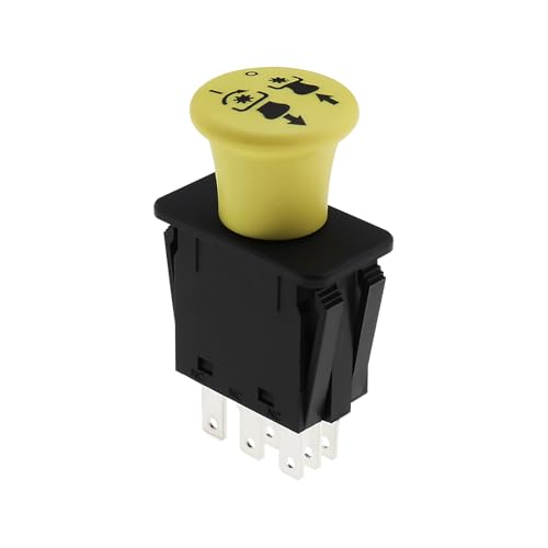 Vgol 1 Interruttore Pto, Meccanico, Pulsante, Manuale, Giallo, Compatibile Con John Deere L120 L130 D140 D150 D155 E Trattori Da Prato Scotts L2048 L2