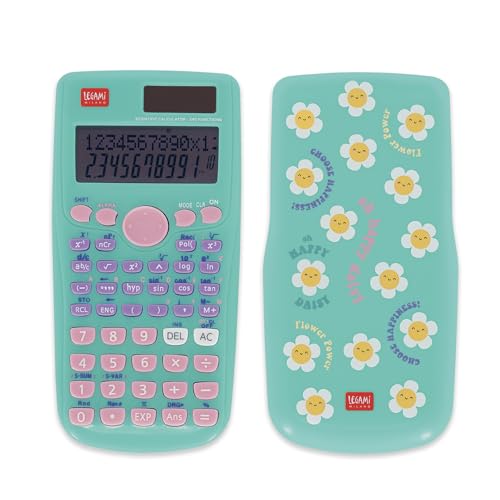 Legami - Calcolatrice Scientifica Count On Me, Tema Daisy, 3 Modalità, Base, Funzioni Scientifiche E Calcoli Statistici, Cover Scorrevole, Digitale, D