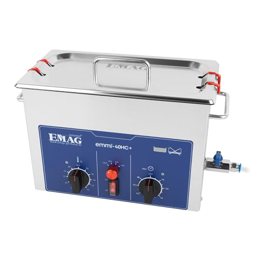 Emag Pulitore Ultrasonico Emmi 40Hc Plus - 4,5 L Pulitore Ad Ultrasuoni Con Riscaldamento E 4 Livelli Di Potenza - Pulizia Professionale Per Occhiali,