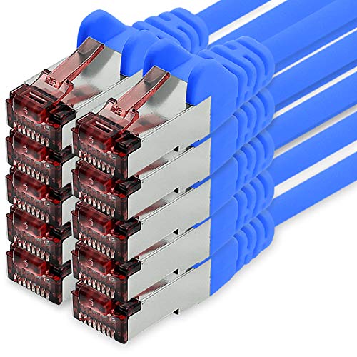 Freiwerk Cavo Di Rete Cat.6 5M Blu - 10 X Cavo Ethernet Lankabel Cat6 Cavo Di Rete Lan Sftp Pimf Patchcable 1000 Mbit S Compatibile Con Cat5 Cat5E Cat