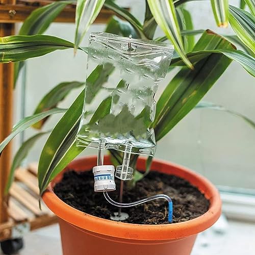 Younlen 1 Pezzi Plant Life Support, Plant Waterer Con Piolo In Metallo Plant Watering, Sacchetto Di Irrigazione Automatico Sacchetti Per Irrigazione P