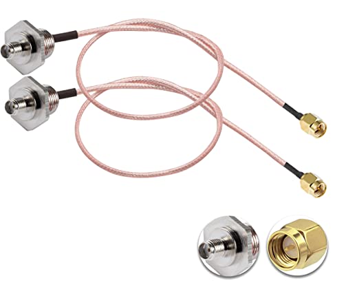 Vecys 2Pcs Sma Cavo Sma Maschio A Sma Femmina Scatola Impermeabile M12 12" /30Cm Rg316 Cavo Coassiale Rf Per Router Antenna Signal Enhancer Adattatore