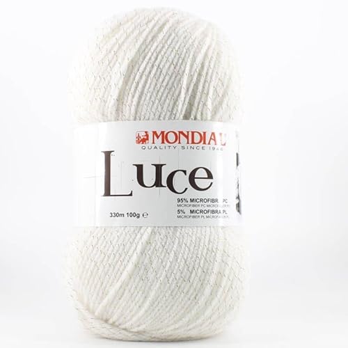 Microfibra Lurex Luce Lane Mondial Gomitolo 100 Gr 567 Bianco