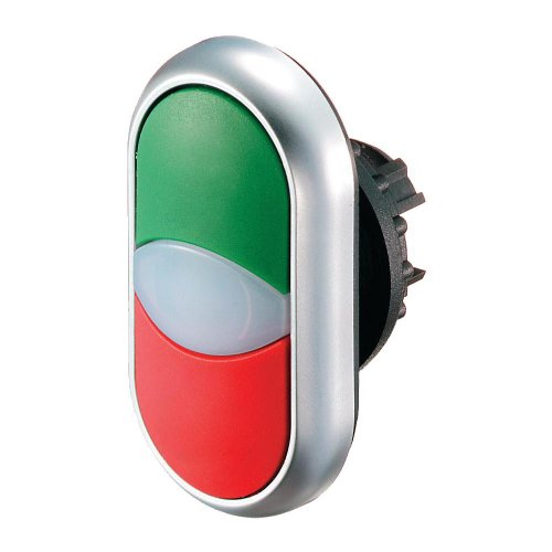 Doppio Pulsante, Verde, Illuminato, Eaton M22-Ddl-Gr Bianco