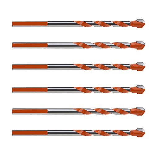 Be In Your Mind 10Pcs 6Mm Piastrelle Drill Bit Carbide Twist Drill Bit Punta Multifunzione Per Piastrelle Ceramiche Concrete Marmo Mattoni Vetro Plast