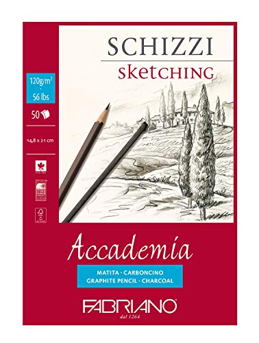 Fabriano Accade Esqui Bl1Co 50F - Carta Da Disegno A5, 14,8 X 21 Cm, Colore: Bianco