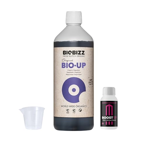 Growmania Bio Up Di Biobizz 1L + Campione Boost Up Nutrients + Misuratore Di Ph Organico | Ideale Per Orti E Giardini Medi