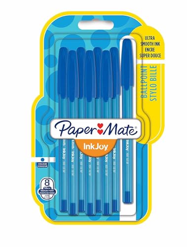 Paper Mate Premier Stationery Papermate Inkjoy - Penna A Sfera, Confezione Da 8, Colore: Blu