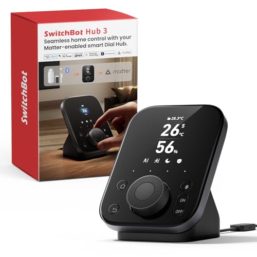 Switchbot Hub 3, Centro Domotica Intelligente Con Termometro Wifi E Igrometro, Supporta Matter, Telecomando Universale Ir/Bluetooth, Controllo A Dista