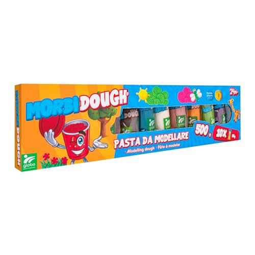 Morbidough - Pasta Da Modellare 500 Gr - 10 Panetti Morbidi Da 50 Gr - 10 Colori Assortiti - Sviluppo Creatività Bambini 3 Anni - 42354 Globo Giocatto