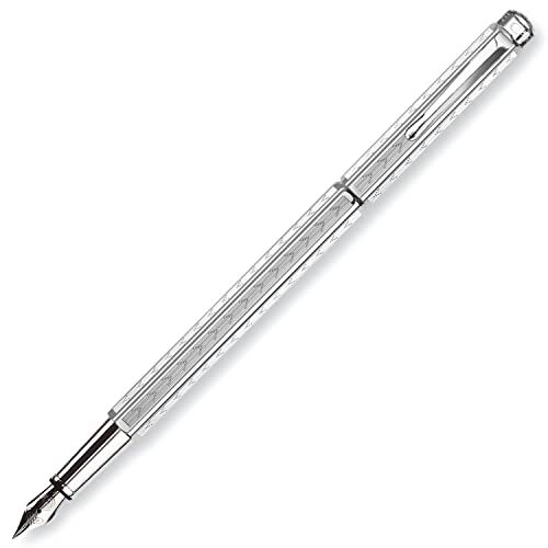 Caran D'Ache Chevron - Stilografica Rodio M In Acciaio
