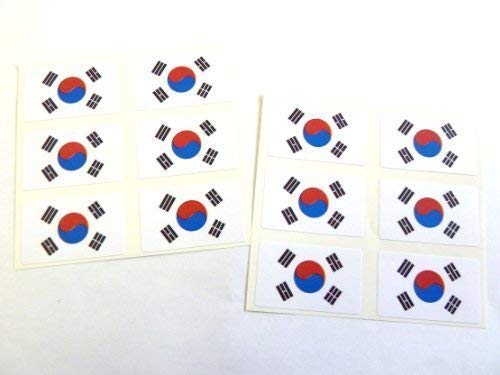 Pacchetto Mini Adesivi, 33X20Mm Rettangolo, Auto-Adesivo Sud Corea Etichette, Sud Coreano Adesivi Bandiera