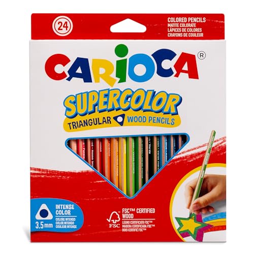 Carioca I Supercolor Matite Colorate Triangolari I Confezione Da 24 Pz