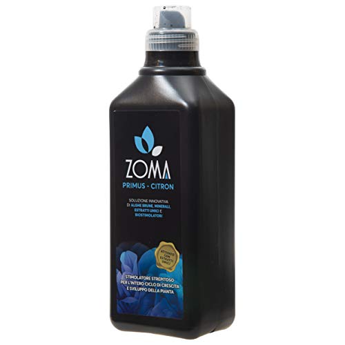 Zoma Primus Citron Concime Liquido Universale Da 1 Kg Con Alghe Brune, Biostimolatori Ed Estratti Umici Aromatizzato Con Pura Citronella