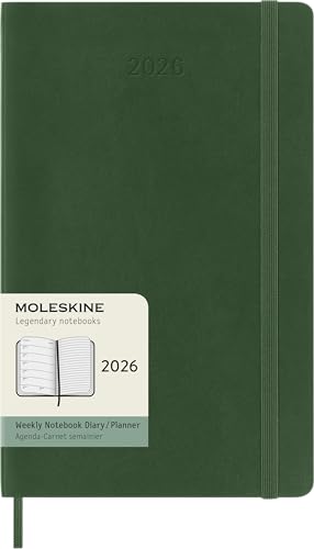 Moleskine Weekly Planner, Agenda Settimanale 2026 12 Mesi Con Spazio Per Note, Con Copertina Morbida E Chiusura Elastica, Formato Large 13X21, Colore 