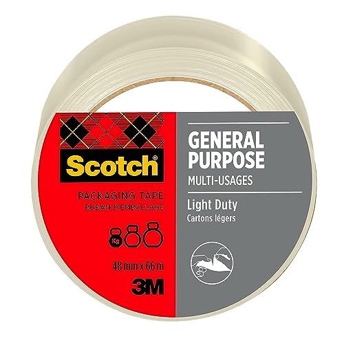 Scotch Nastro Per Uso Generico, Trasparente, 48 Mm X 66 M, 1 Rotolo/Confezione - Nastro Adesivo Di Qualità Per Chiudere Scatole, Cartoni E Pacchi