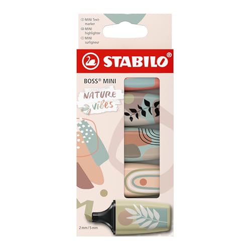 Stabilo Boss Mini Naturevibes - Evidenziatore - Astuccio Da 5 - Colori Assortiti