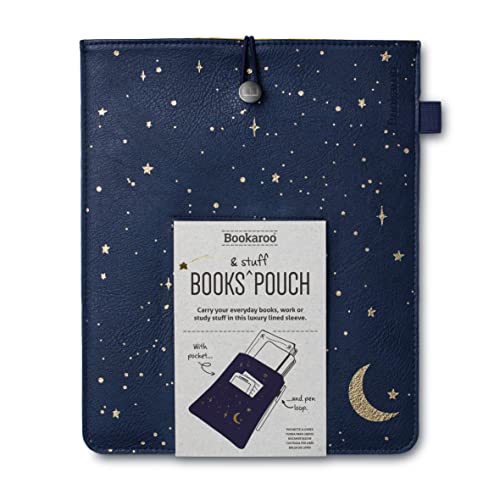 If Bookaroo Books Stuff Pouch - Luna E Stelle, Blu Scuro/Oro