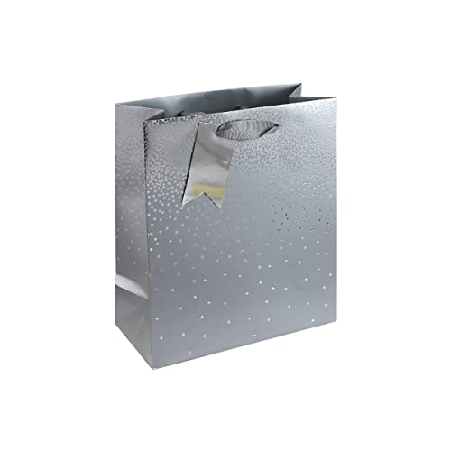 Clairefontaine 30864-3Cpack - Confezione Da 6 Sacchetti Regalo Excellia, Formato Medio, 21,5 X 10,2 X 25,3 Cm, 210 G, Motivo: Stelle Su Sfondo Argento