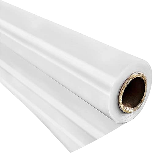 Happybuy Pellicola Trasparente Per Serra 8X25 Piedi Con Spessore Di 0,15Mm,Copertura Per Piante Serra Da Giardinaggio In Polietilene, Contro Raggi Uv
