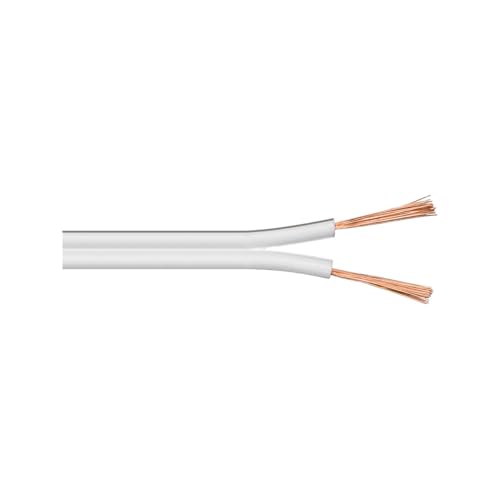 Goobay 15110 Cavo Altoparlanti, Bianco, Cu, 4.4Mm Diametro, 25M Lunghezza Del Cavo