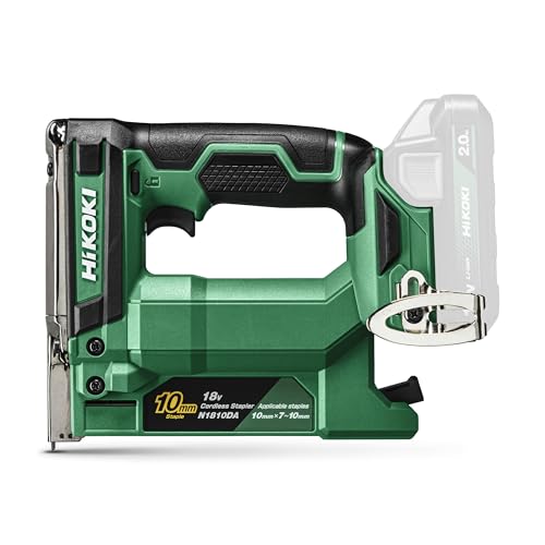 Hikoki Tacker A Batteria – 18 V, 6 – 13 Mm, 150 Graffette – Li-Ion, Luce Led, Alta Velocità, Blocco A Secco, Resistente Alla Polvere, Impugnatura Morb