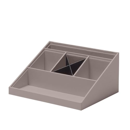 Rössler Papier 1336452490 - Organizzatore Da Scrivania Soho Taupe, 25,6 X 11,6 X 20,6 Cm, Sistema Di Organizzazione Per Ufficio E Casa