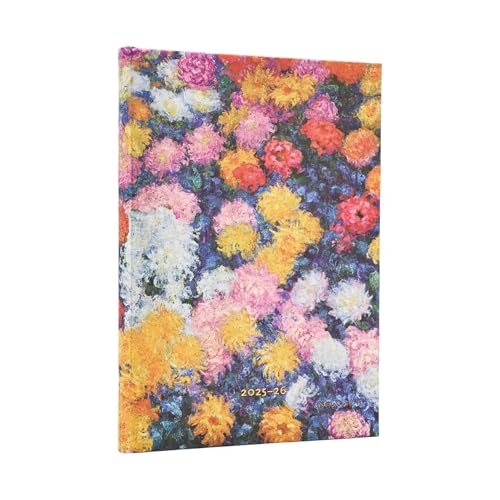 Paperblanks | 2026 I Crisantemi Di Monet | I Crisantemi Di Monet | 18 Mesi | Midi | Orizzontale | Chiusura Con Fascia Elastica | 208 Pg | 80 Gsm