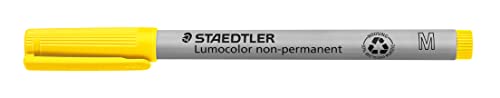 Staedtler Penna Universale Lumocolor Non-Permanent, Colore Giallo, Punta M Da 1.0 Mm
